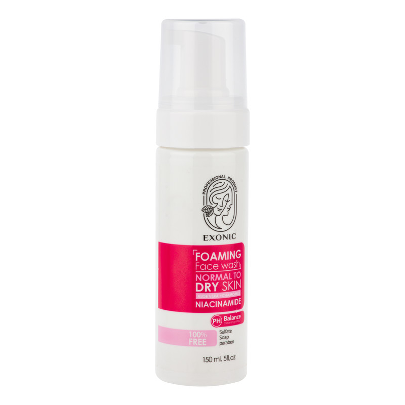 فوم شست‌وشوی صورت اگزانیک مدل NIACINAMIDE  مناسب برای پوست نرمال و خشک حجم 150 میلی لیتر