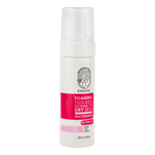 فوم شستوشوی صورت اگزانیک مدل NIACINAMIDE مناسب برای پوست نرمال و خشک حجم 150 میلی لیتر